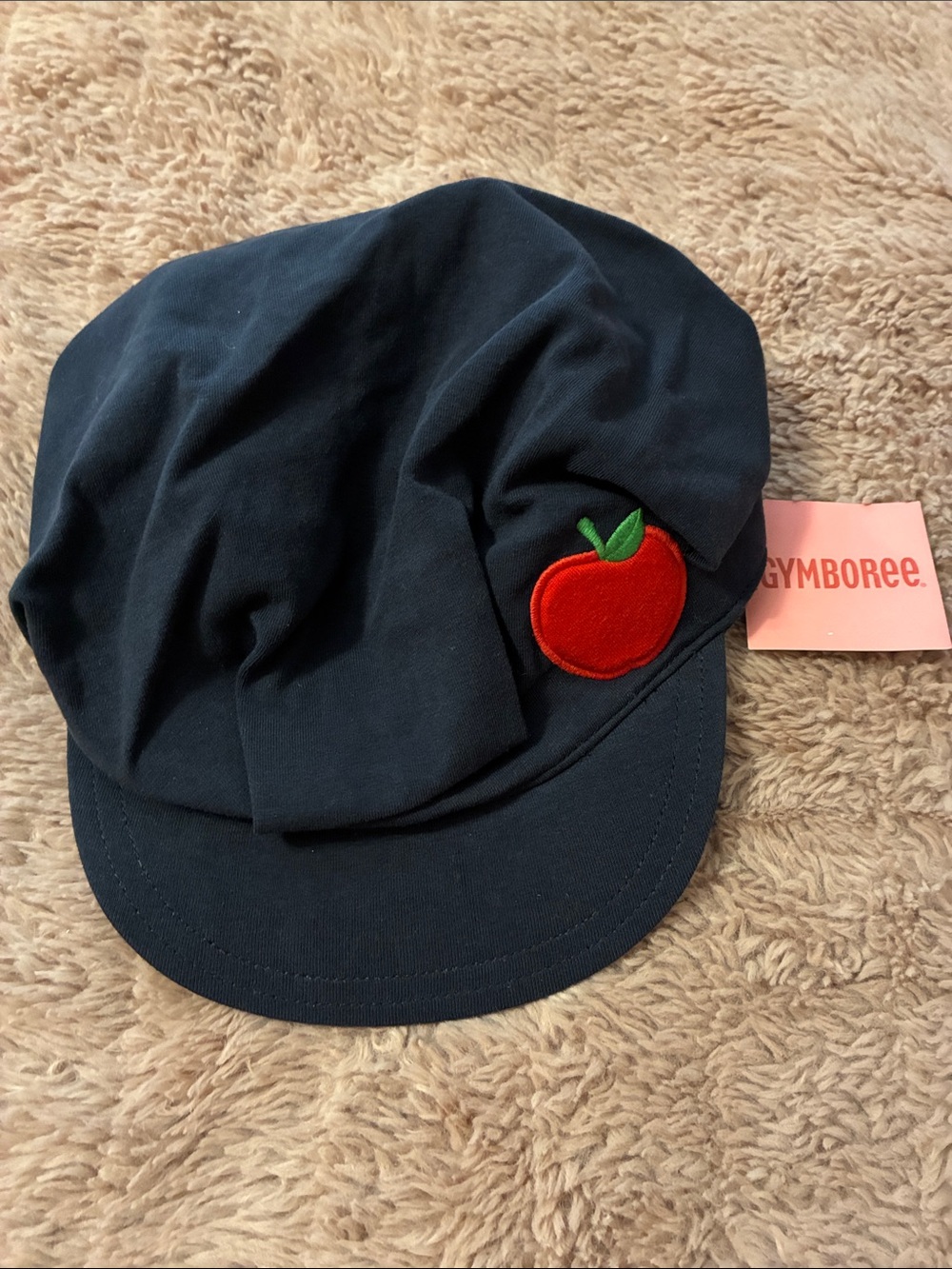 Gymboree Navy Hat with Red Apple Patch